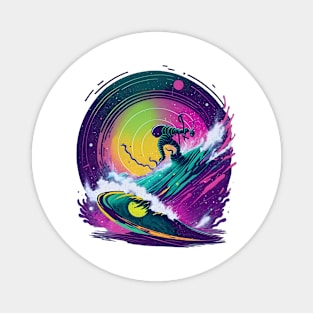 Galactic Vinyl Record Surfer Magnet